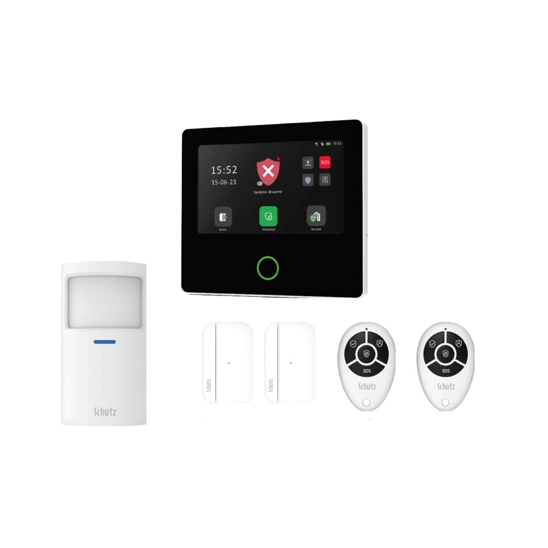 Kit d'alarme SCHUTZ Shield 5 installé dans un local