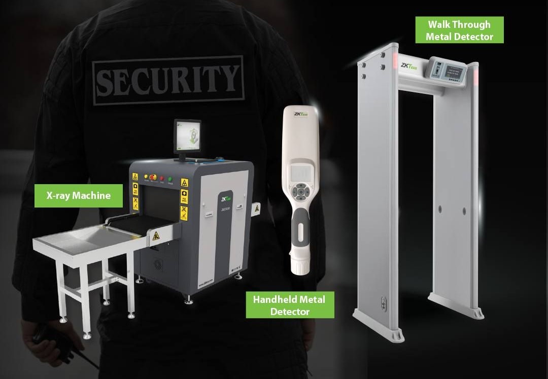 Poste d'inspection de sécurité avec portique et scanner à bagages